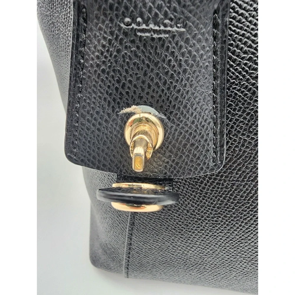 Coach Ava Tote Crossgrain Black Leather Shoulder Bag with Gold F57526 - Picture 15 of 15